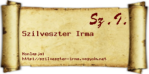 Szilveszter Irma névjegykártya
